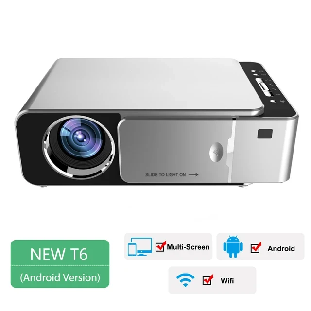 YERSIDA Projector T6 Full HD Led 2K 4K 4000 Lumen 720p Portable Cinema Proyector outdoors Android WiFi Projector 3D Home Theater