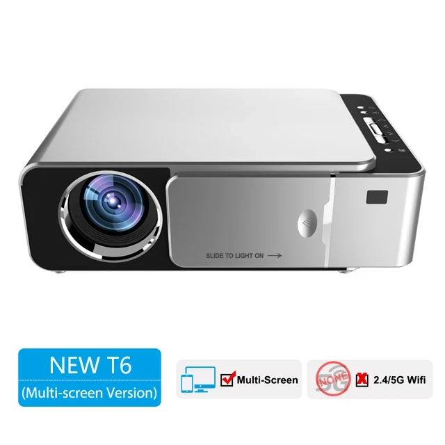 YERSIDA Projector T6 Full HD Led 2K 4K 4000 Lumen 720p Portable Cinema Proyector outdoors Android WiFi Projector 3D Home Theater