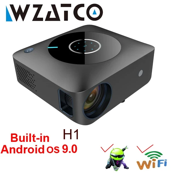 WZATCO H1 Full HD 1920*1080P LED Projector Smart Android WIFI Video Proyector Home Theater Cinema Beamer with 4D Keyston