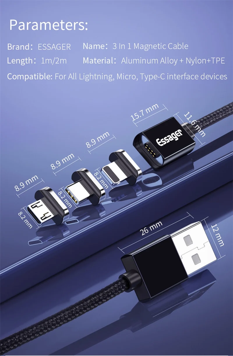 Magnetic Charging Cable For Smartphones