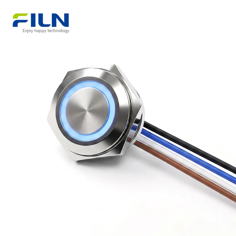 Ultra-thin 12mm Micro Push Button Switch 4-Pin Metal Wire FILN