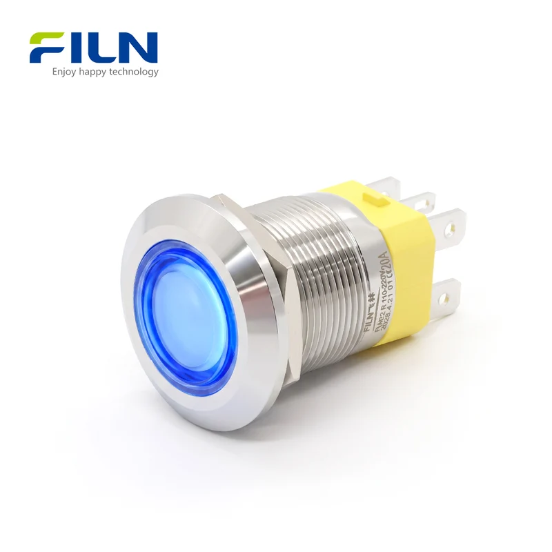 20 Amp Push Button Switch 22mm Metal Waterproof Latching Momentary | FILN