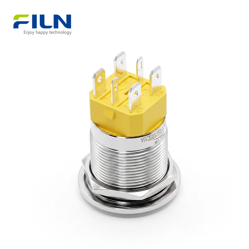 20 Amp Push Button Switch 22mm Metal Waterproof Latching Momentary | FILN