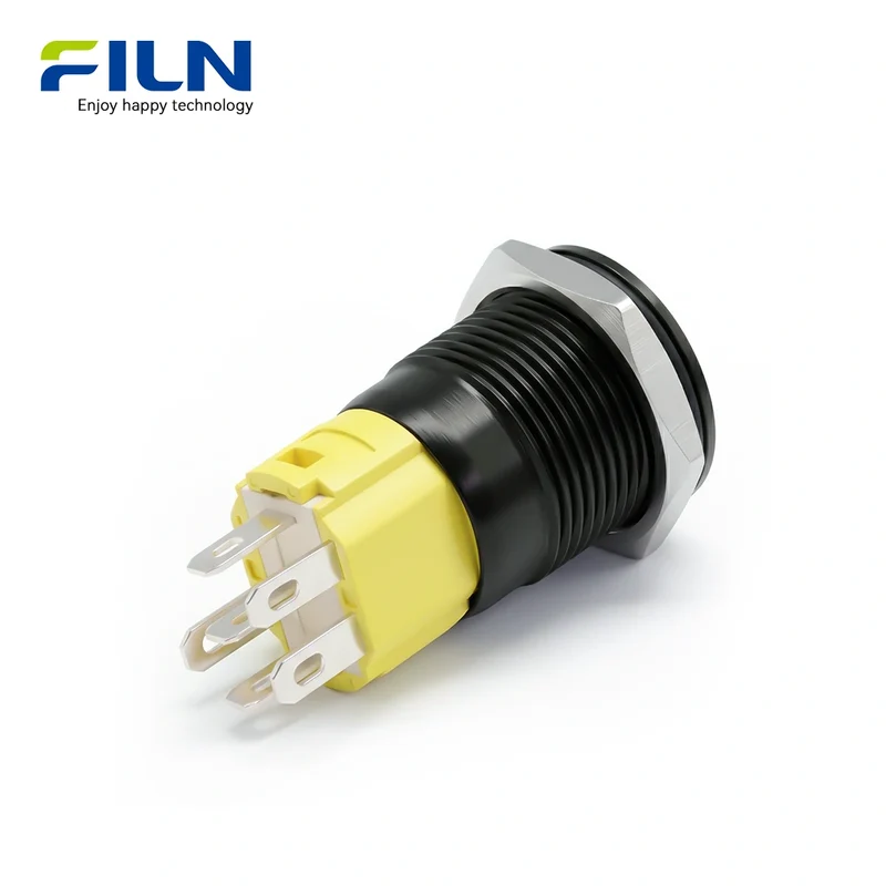 Custom Push Button Diff Lock Symbol Latching 12V 16mm Metal Wire Harness Panel Mount Automotive Marine FILN