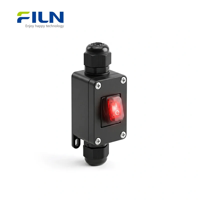Small Junction Box IP65 Waterproof with KCD1 LED Rocker Switch 3PIN Terminal - FILN Custom