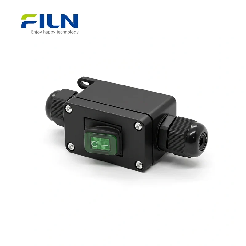 Small Junction Box IP65 Waterproof with KCD1 LED Rocker Switch 3PIN Terminal - FILN Custom