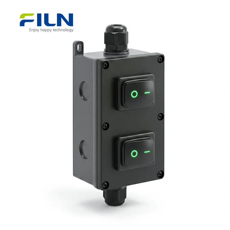 Waterproof Junction Box Outdoor KCD4 Rocker Switch 30A 4-Pin Screw Terminal FILN