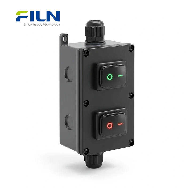 Waterproof Junction Box Outdoor KCD4 Rocker Switch 30A 4-Pin Screw Terminal FILN