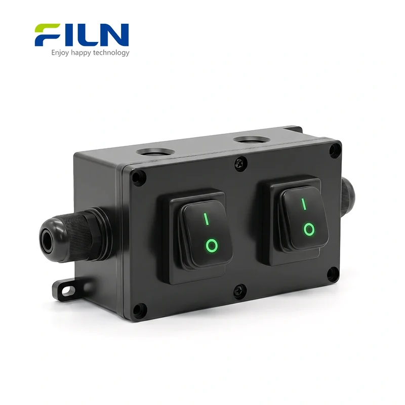 Waterproof Junction Box Outdoor KCD4 Rocker Switch 30A 4-Pin Screw Terminal FILN