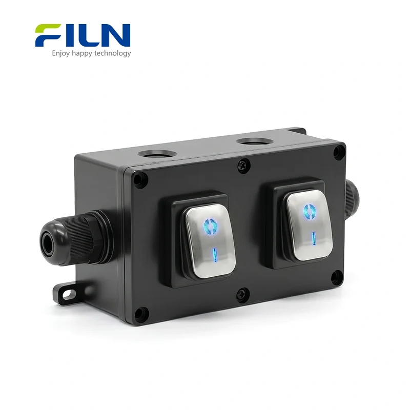Electrical Outdoor Junction Box Waterproof 30A Stainless Steel KCD4 Rocker Switch FILN