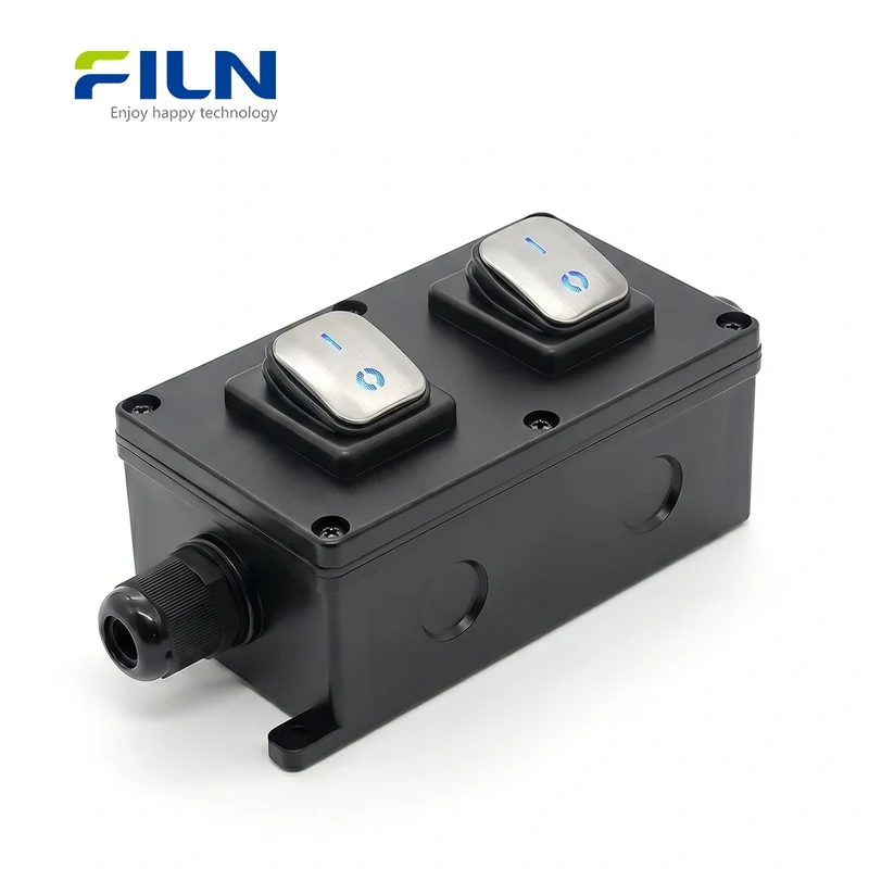 Electrical Outdoor Junction Box Waterproof 30A Stainless Steel KCD4 Rocker Switch FILN