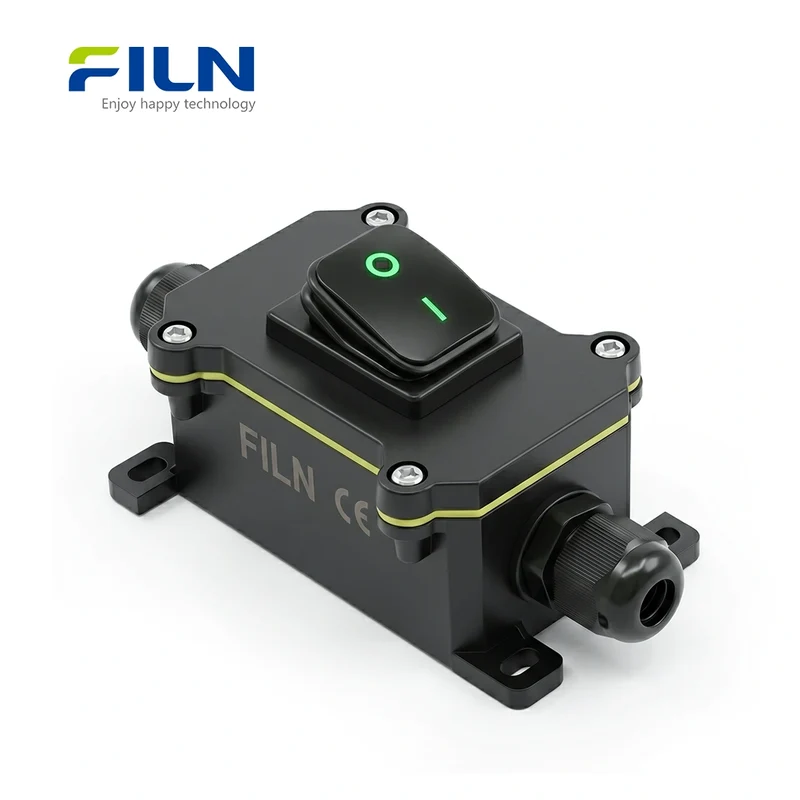 Plastic Junction Box with KCD4 4-Pin 30A Waterproof Rocker Switch FILN Custom IP65