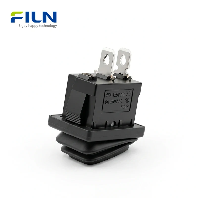 Black Rocker Switch KCD1 ON-OFF 2-Pin No Light Waterproof Rocker Switch