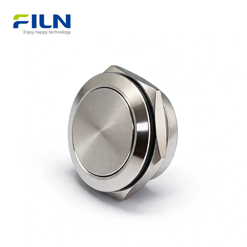 Ultra-thin Push Button Switch Operating Travel 0.5mm Zinc-Alloy Momentary 22mm 2-PIN FILN
