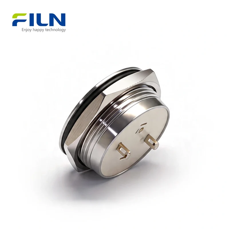 Ultra-thin Push Button Switch Operating Travel 0.5mm Zinc-Alloy Momentary 22mm 2-PIN FILN