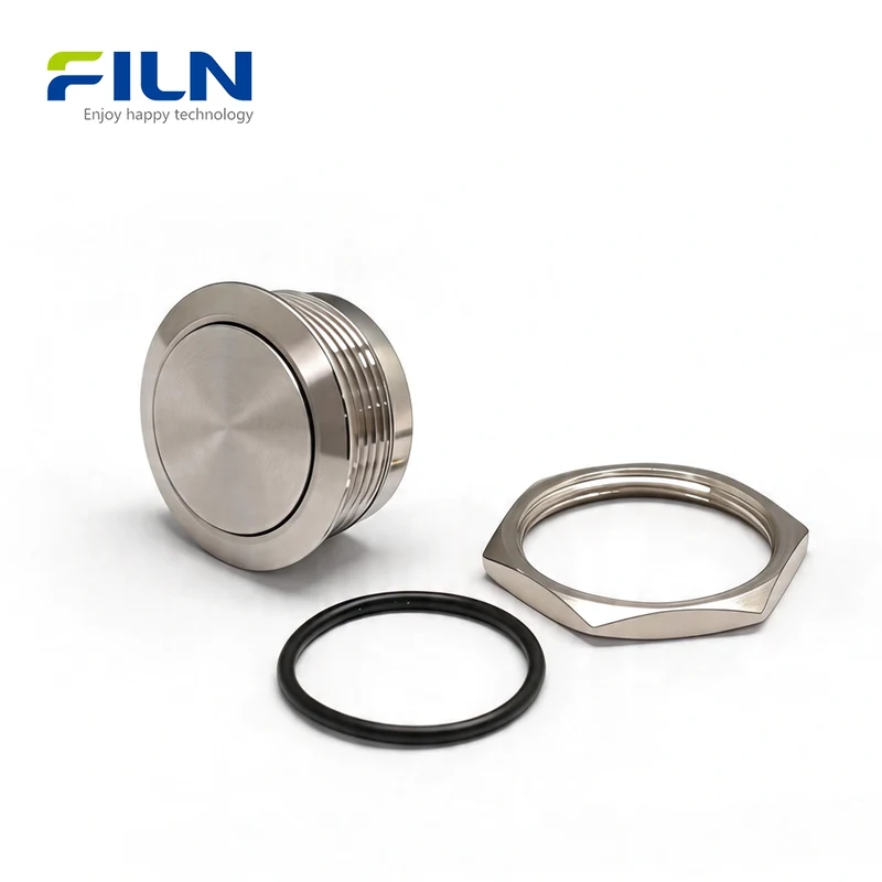 Ultra-thin Push Button Switch Operating Travel 0.5mm Zinc-Alloy Momentary 22mm 2-PIN FILN