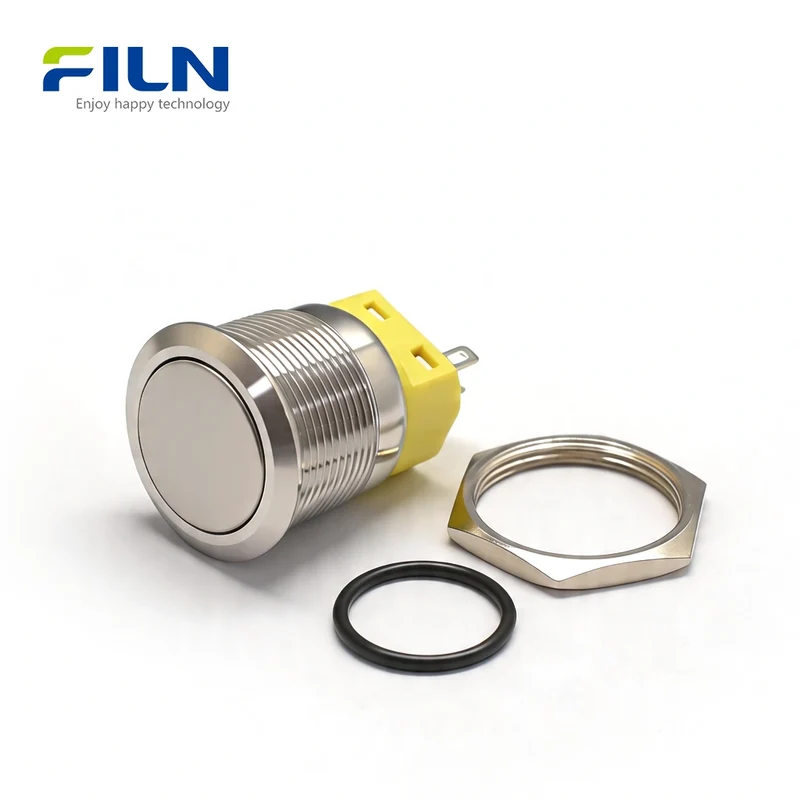 22mm Latching Push Button Switch Momentary/Latching Stainless Steel 3-Pin Terminal | FILN
