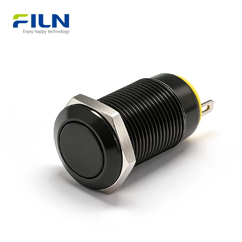 Metal Switches Push Button 12mm Stainless Steel 2-Pin Momentary Latching FILN