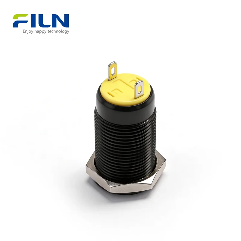 Metal Switches Push Button 12mm Stainless Steel 2-Pin Momentary Latching FILN