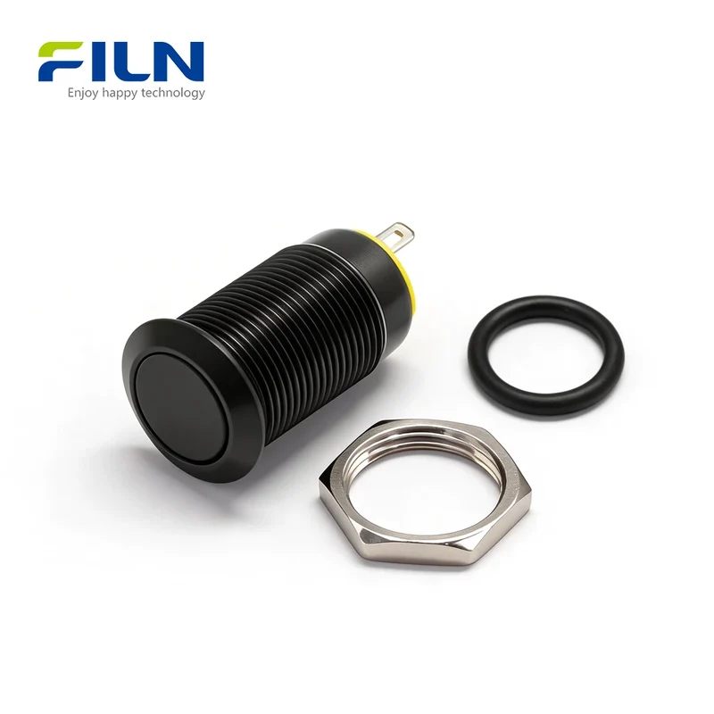 Metal Switches Push Button 12mm Stainless Steel 2-Pin Momentary Latching FILN