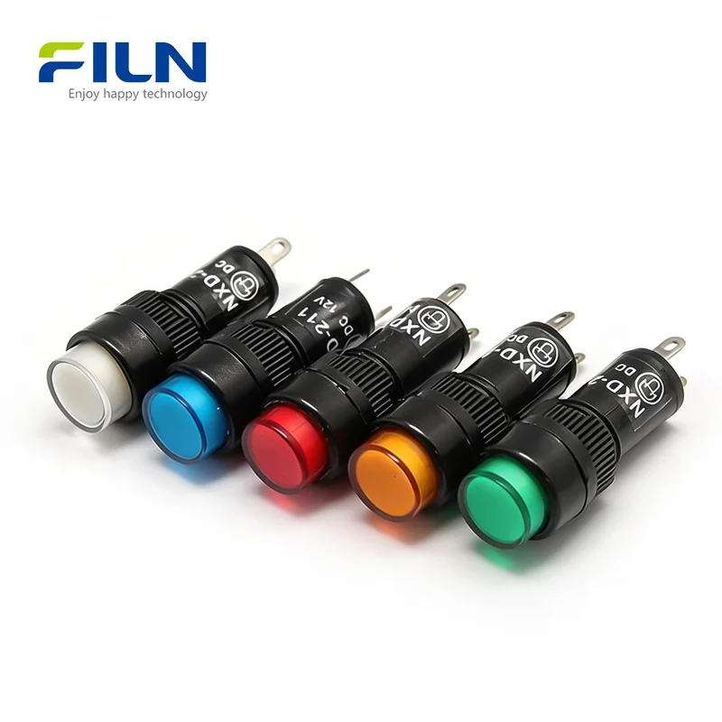 Plastic 110v Indicator Lamp 10mm Pin Termina High-Head for Kitchen Equipment FILN