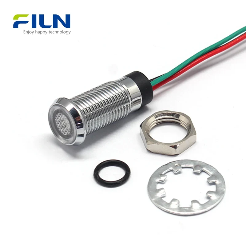 Dual-color Signal Lamp 8mm IP67 Flat Head LED for CNC Panel FILN