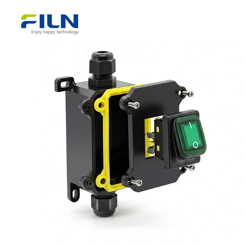 Outdoor Junction Box with KCD4 Rocker Switch 30A High Current IP65 Waterproof FILN