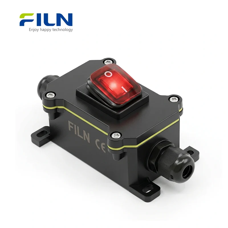 Outdoor Junction Box with KCD4 Rocker Switch 30A High Current IP65 Waterproof FILN