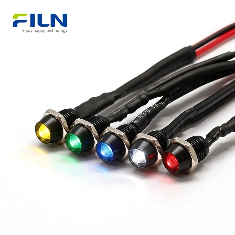 FILN 6MM Green LED Indicator Light MINI Indicating Lamp 12-24V