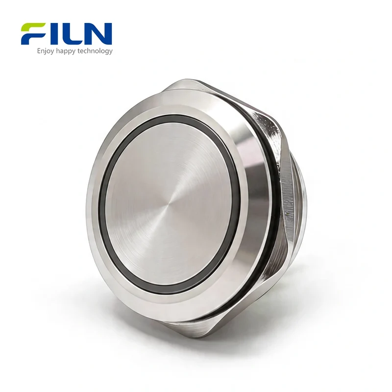 Big Push Button Switch 40mm Metal 5-Pin 3-220V Ring LED Indicator Momentary/Latching FILN