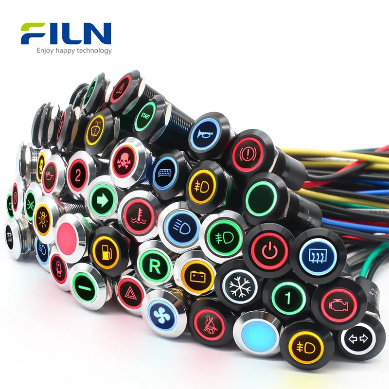 Dashboard Symbol Indicator Light 12-24V 8mm 12mm IP67 Marine FILN