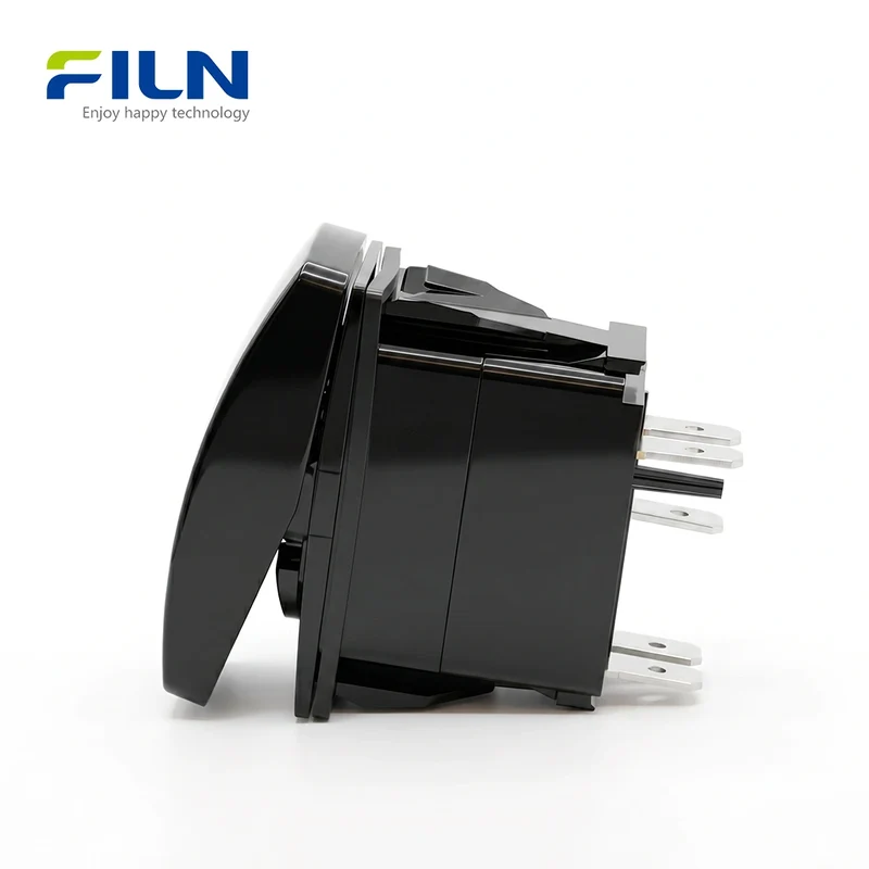 Boat Rocker Switch Black Symbol Illuminated 5PIN KCD4 12V-24V Yacht Power Switch FILN