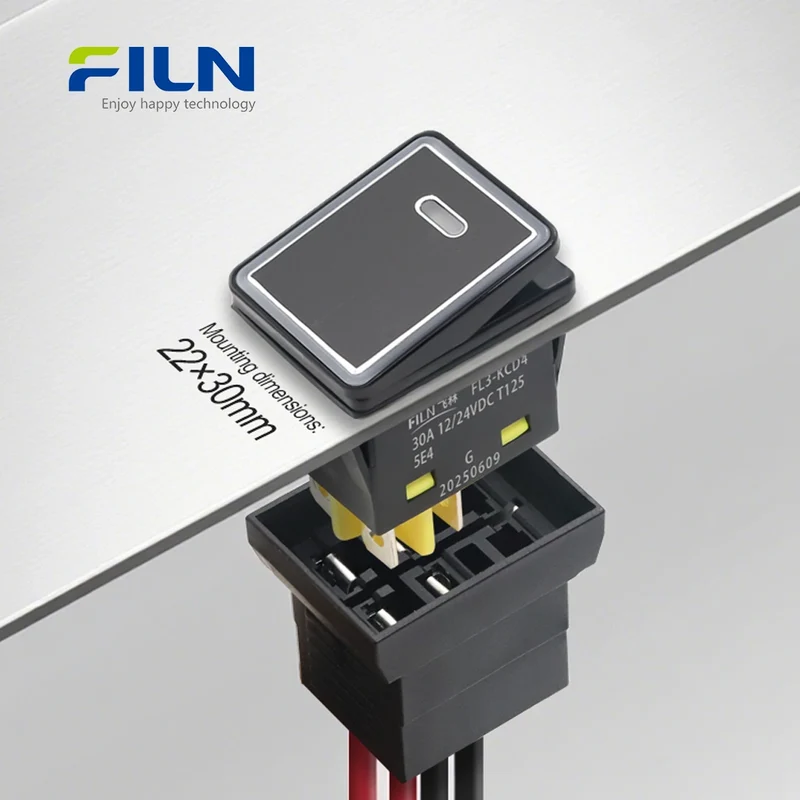 30 Amp Rocker Switch Aluminum Surface IP67 Waterproof 4 Pin ON-OFF Switch FILN