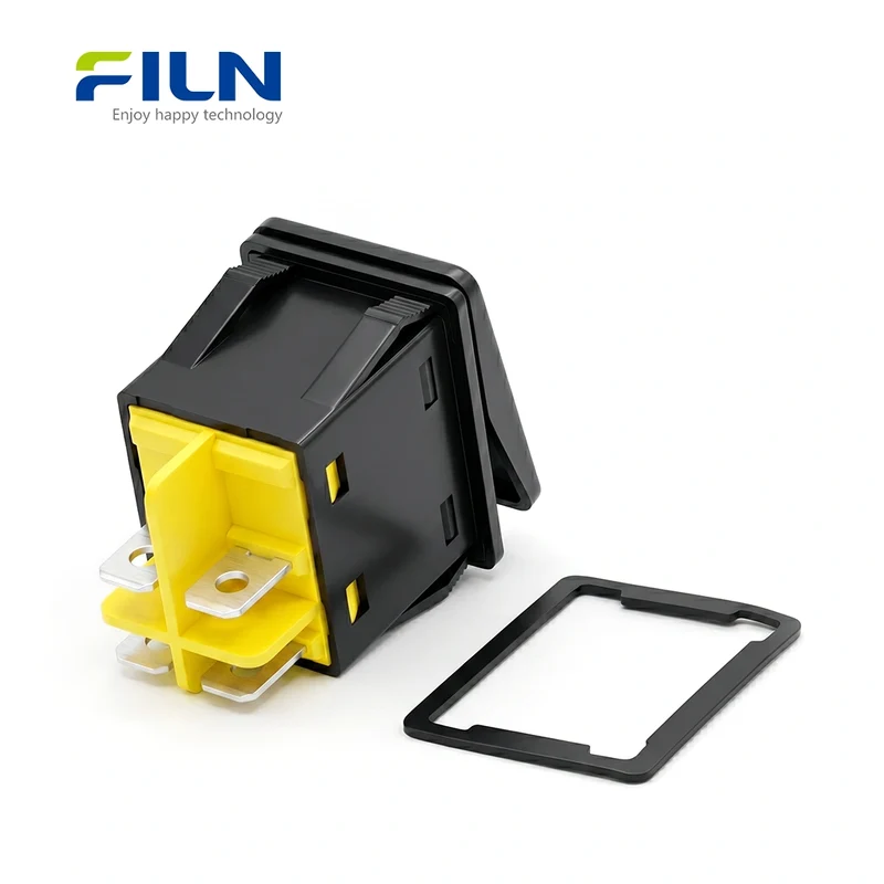 30 Amp Rocker Switch Aluminum Surface IP67 Waterproof 4 Pin ON-OFF Switch FILN