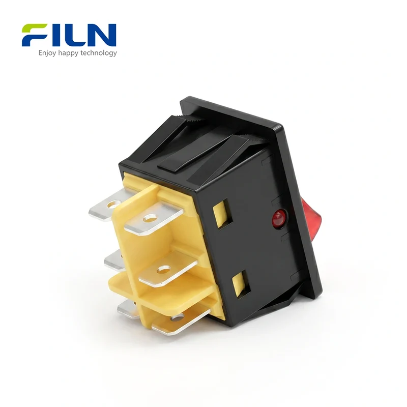12 Volt Rocker Switches 30A ON-OFF-ON 6Pin KCD4 witch LED Light FILN