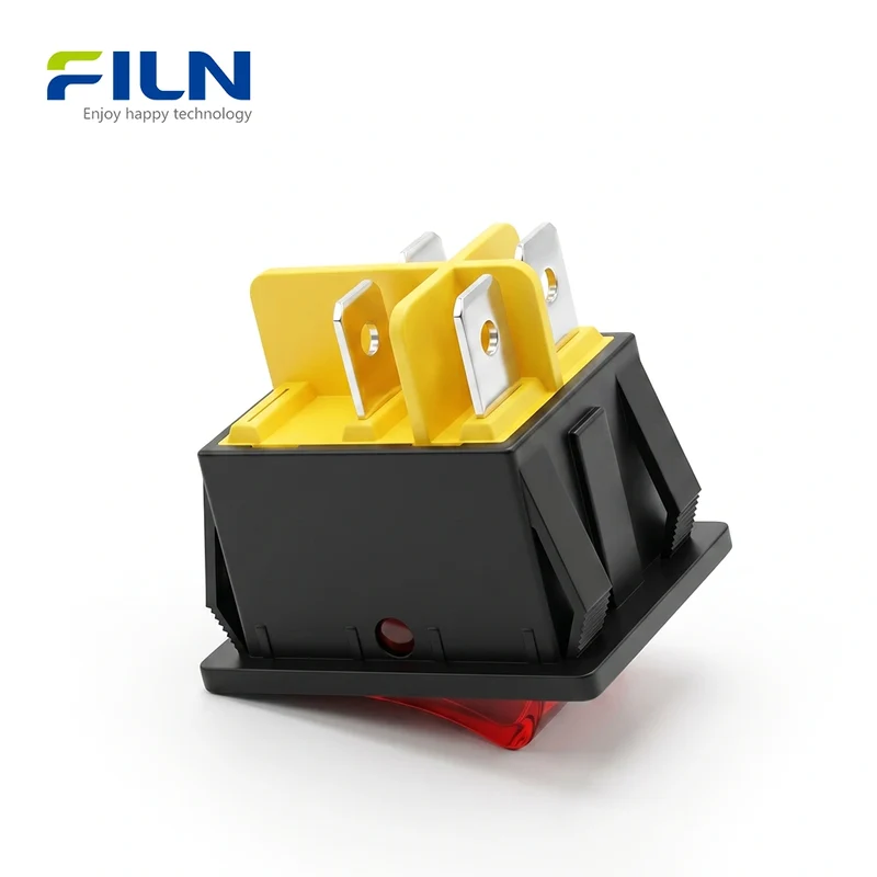 Rocker Switches 12V 30A 4Pin Wiring UL ON-OFF with LED Light 5-220V FILN