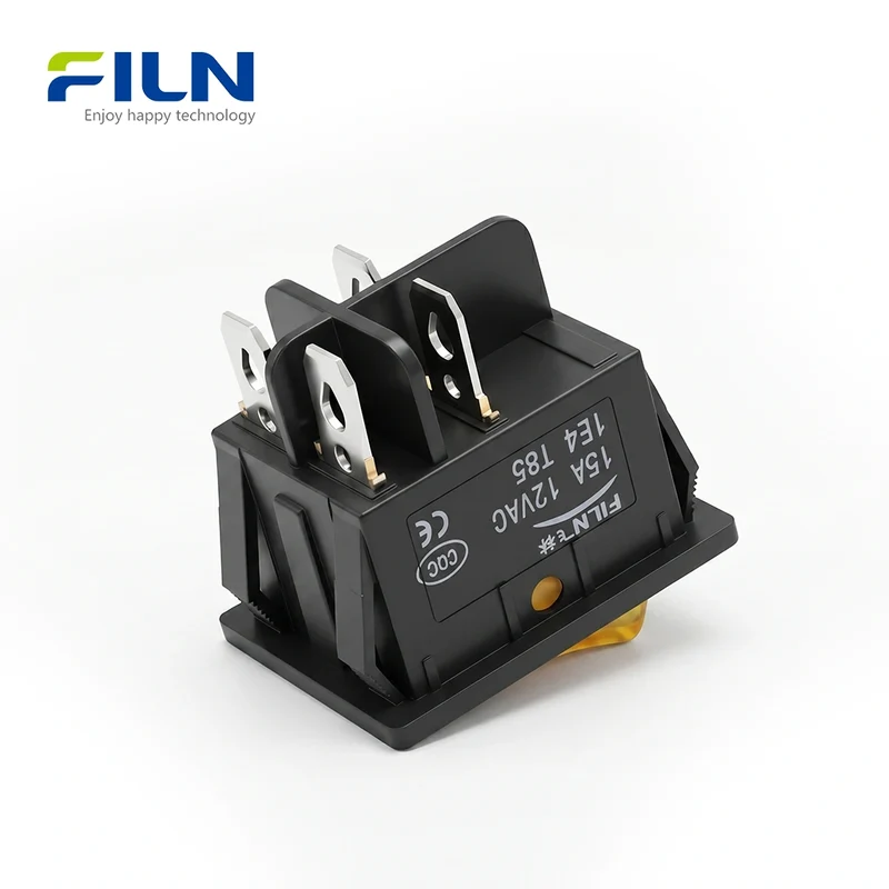 Rocker Switch ON-OFF 15A KCD4 4 Pin Power Control LED Ligtht FILN Factory