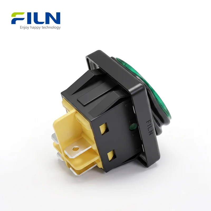 12V Rocker Switch Waterproof Plastic KCD4 4Pin 30A ON-OFF with LED Light UL Rocker Switch FILN