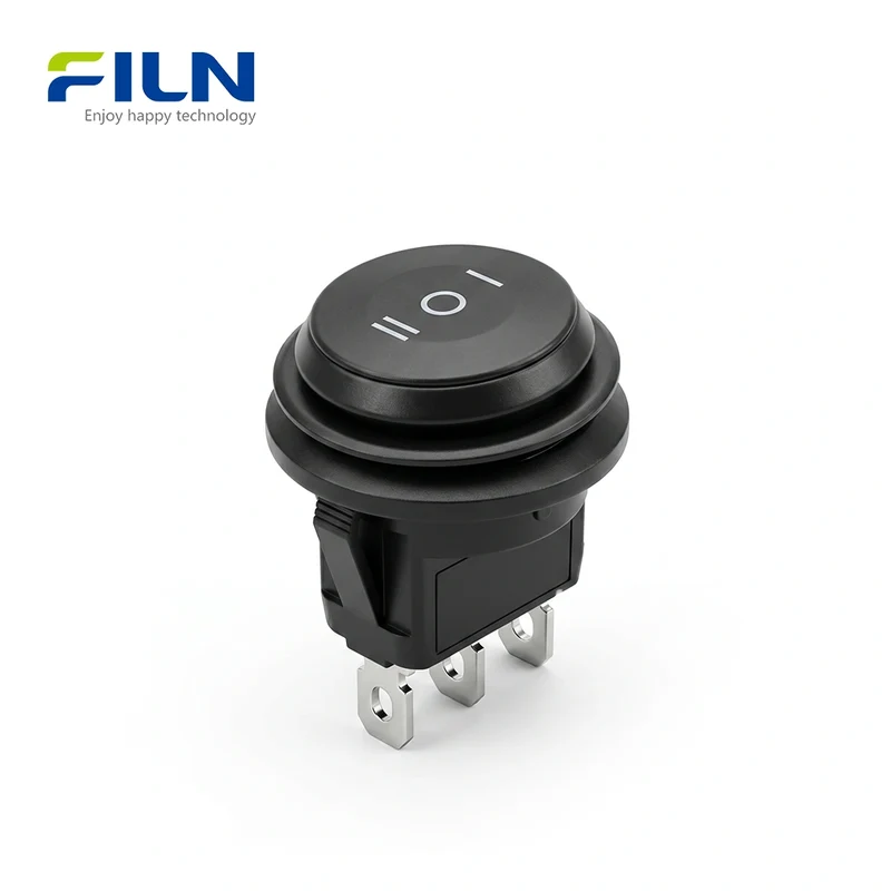 3 Pin Rocker Switch MINI Black No Light ON-OFF-ON Rocker Switch 3-Way Control Nylon PA66 FILN