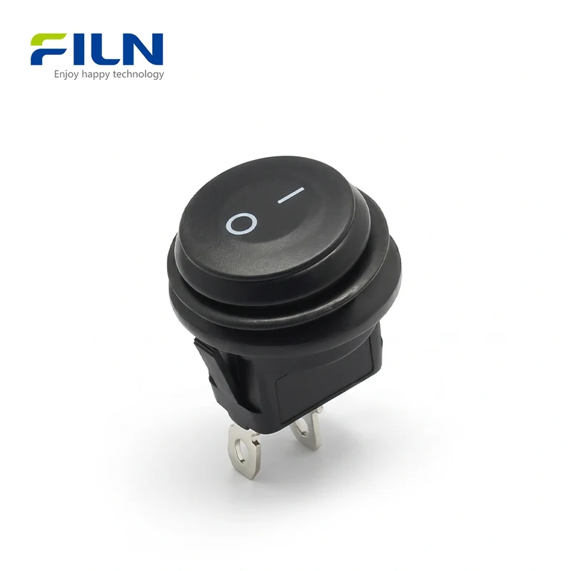 2 Way Rocker Switch KCD1 MINI 2Pin Black No Light Nylon PA66 Material FILN
