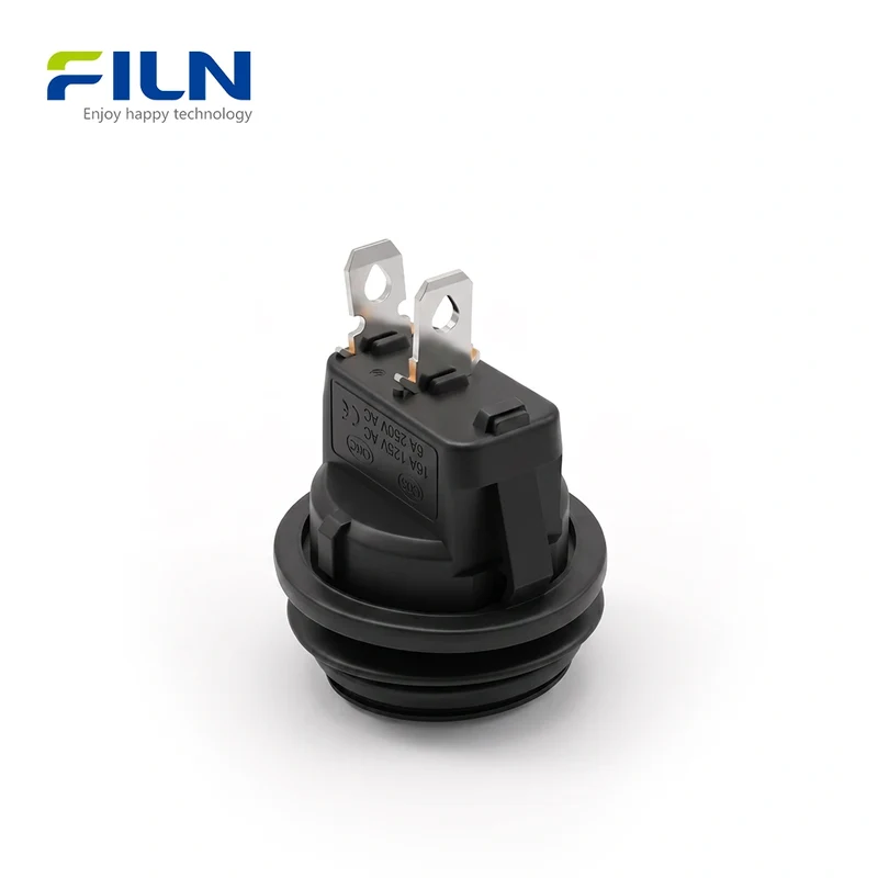 2 Way Rocker Switch KCD1 MINI 2Pin Black No Light Nylon PA66 Material FILN