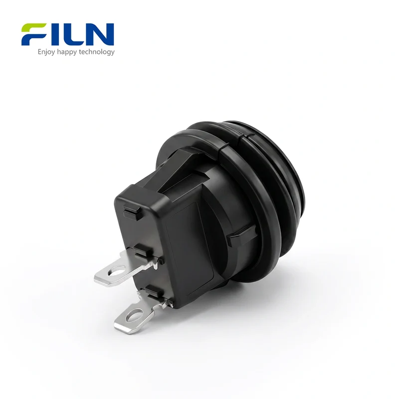 2 Way Rocker Switch KCD1 MINI 2Pin Black No Light Nylon PA66 Material FILN
