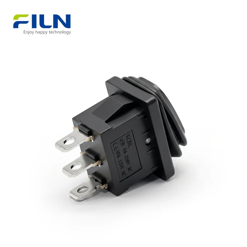 3 Position Rocker Switch ON-OFF-ON No lights MINI Rocker Switch 3-Pin FILN