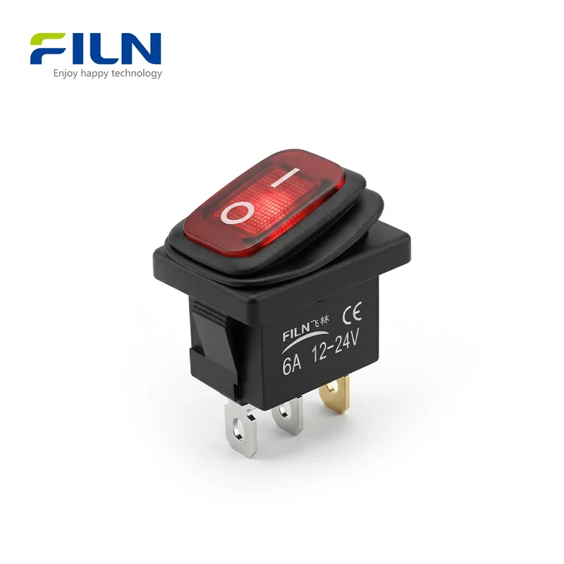Lighted Rocker Switch KCD1 Switch with LED Light 3Pin ON-OFF PC/ABS UL CE FILN