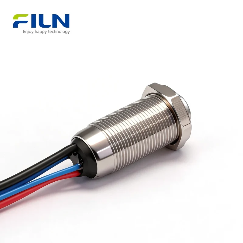 12mm Stainless Steel Push Button Motorcycle Switch LED Ring Momentary Latching 12-220V FILN