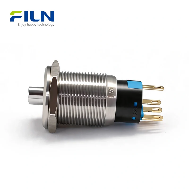 19mm 3 Way Push Button Switch 2 3 Position with LED Light Rotary Selector FILN