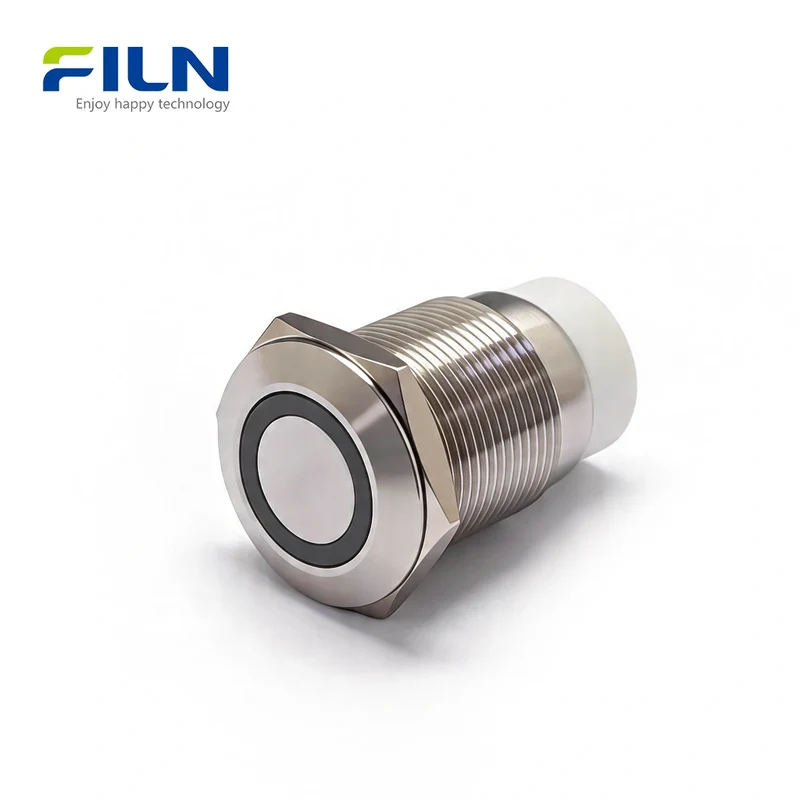 Telephone Plug Switch Stainless Steel RJ9 19mm Momentary LED Ring FILN