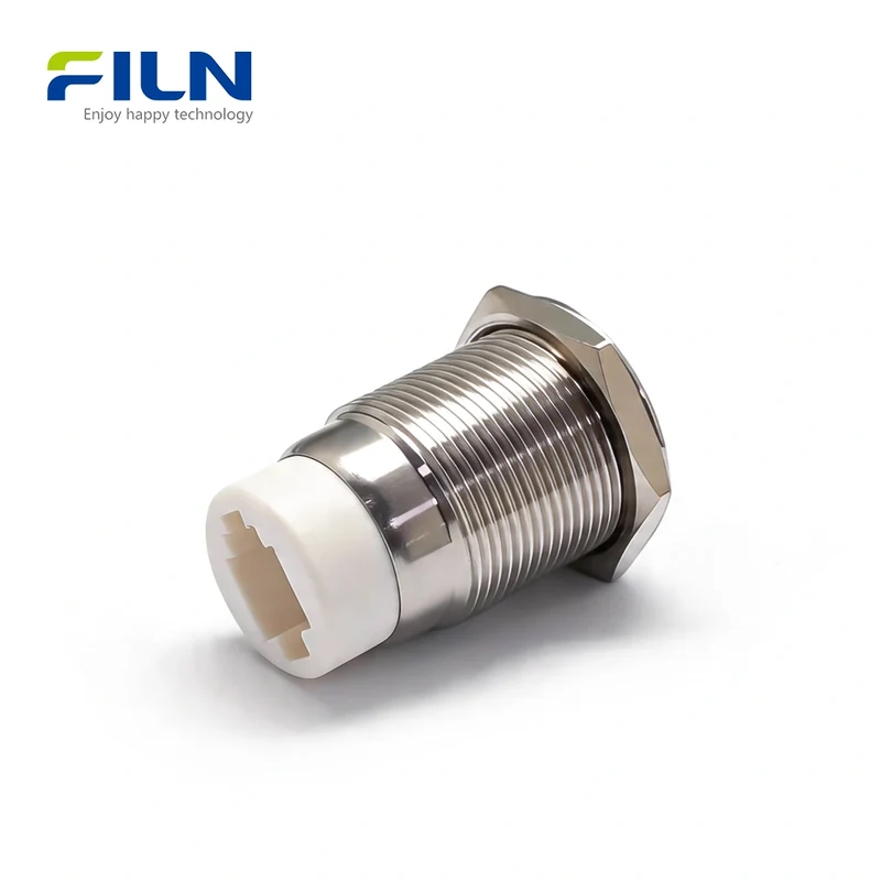 Telephone Plug Switch Stainless Steel RJ9 19mm Momentary LED Ring FILN