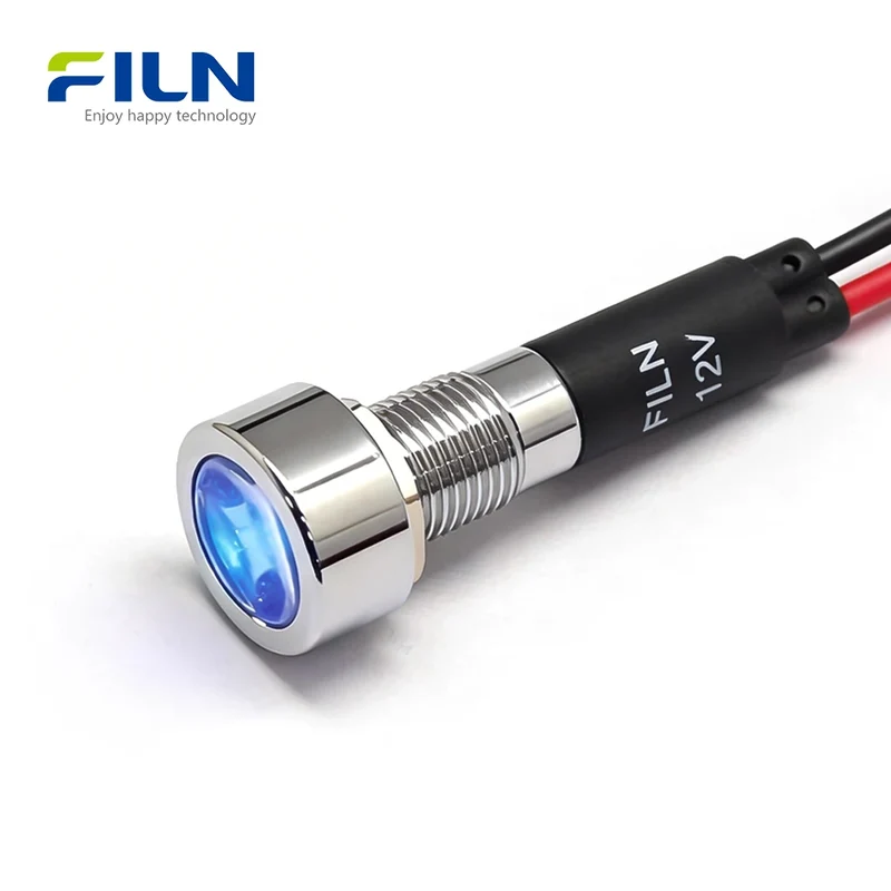 Machine Panel Indicator Light 12-24V 220V 8mm IP67 for CNC FILN