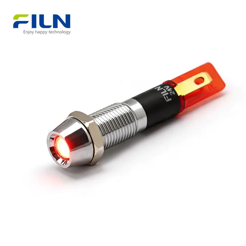 Power Indicator Light 3-380V 8mm IP67 Waterproof Panel Mount FILN